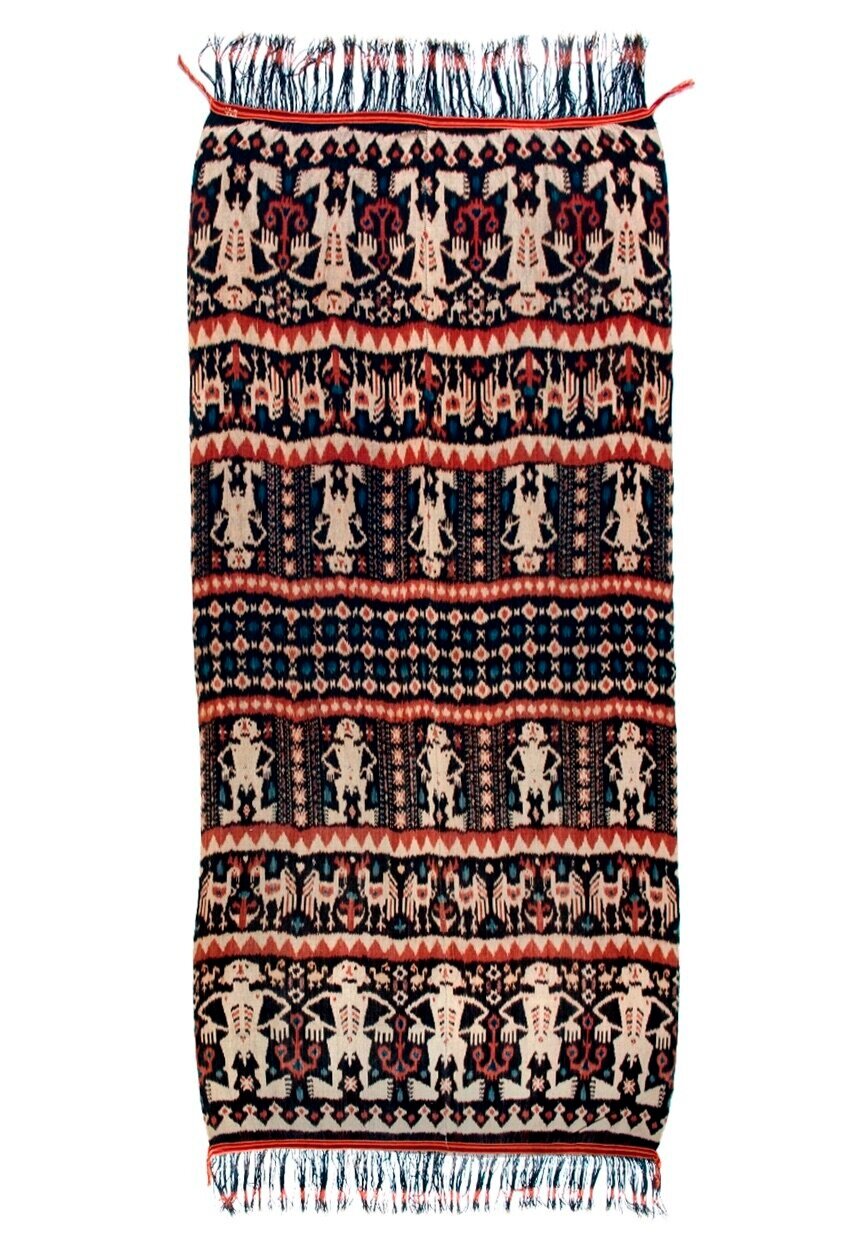 Man's Ceremonial Ikat Mantle (Hinggi)